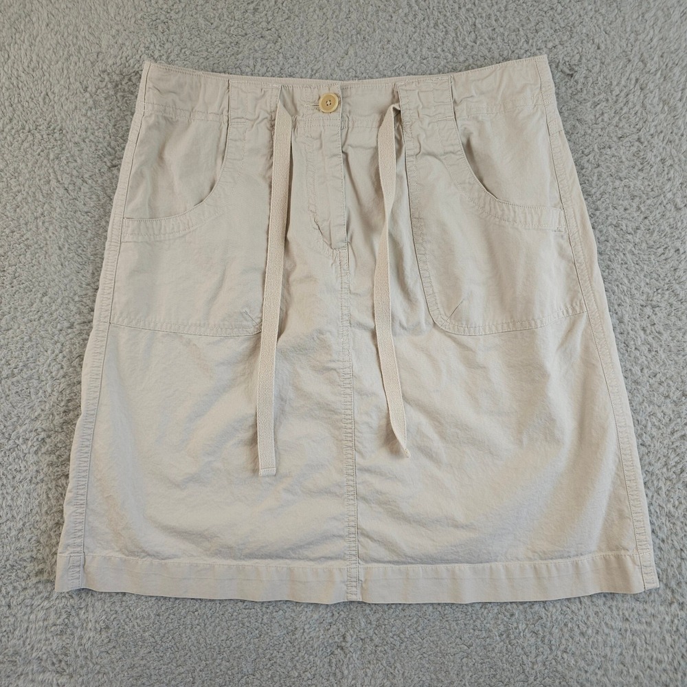 Vintage Talbots Skirt Womens 6P Petite Khaki Cargo Drawstring Safari Outdoors